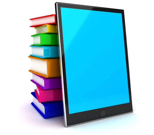 Tablet pc en schoolboeken. Onderwijs online. — Stockfoto