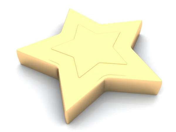Χρυσό αστέρι που απομονώνονται σε λευκό — Φωτογραφία Αρχείου