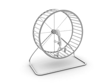 Adam tekerlek içinde çalışır