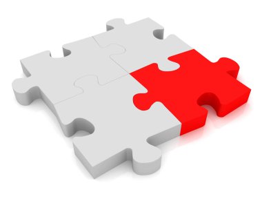 3D puzzle parçaları - kavramsal görüntü. 3D Görüntü Oluşturucu