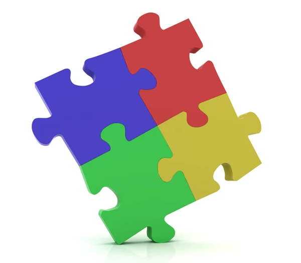 Colorful jigsaw puzzle concept success pie chart — Stock Photo, Image