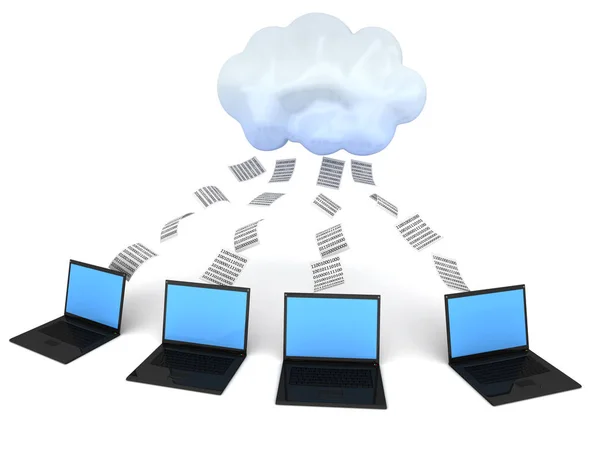 Cloud computing koncepce, cloudové sítě — Stock fotografie