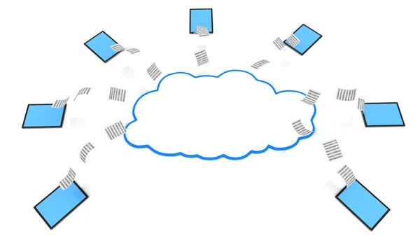 Σύννεφο υπολογιστών έννοια, δίκτυο cloud — Φωτογραφία Αρχείου