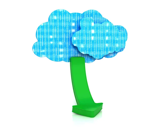 Cloud computing symbol with binary code — Stock Photo, Image