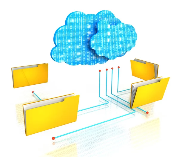 Cloud computing složka diagram organizace souborů — Stock fotografie