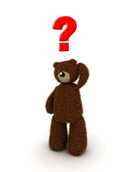 Urso e ponto de interrogação — Fotografia de Stock