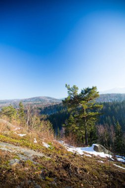 Polonya'da Karkonosze, kışın.
