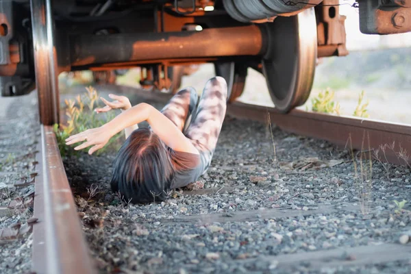 Вид Поезд Сбежавшей Девочкой — стоковое фото