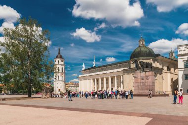 Vilnus Sityscape merkezi kare yaz gün