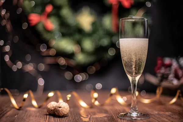 Glatte Schattige Weihnachts Und Neujahrsdekoration Hintergrund Mit Rundem Bokeh Goldenem — Stockfoto