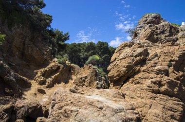 Cliffs sahil aşınmış ve yıpranmış