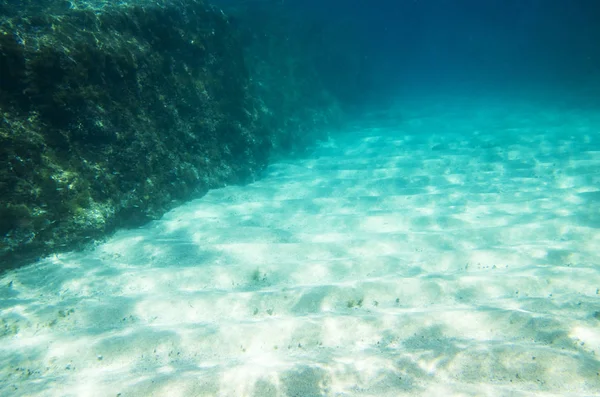 Underwater Landscape Sandy Bottom Rocks — Stock Photo, Image