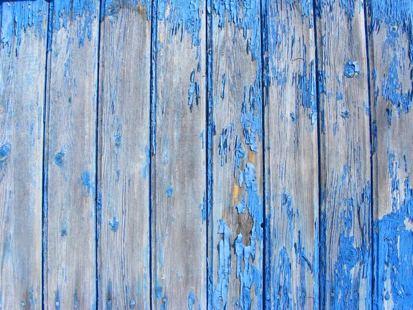 Alte Rustikale Blaue Holzwand — Stockfoto