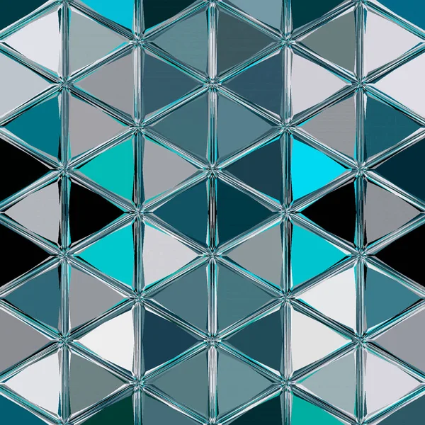Continu Driehoeken Textuur Turquoise Wit — Stockfoto
