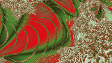 Dantel kumaş Soyut Fraktal doku içinde kırmızı ve yeşil bej renkli arka plan üzerinde