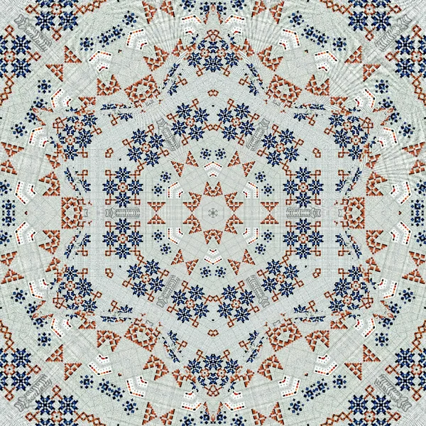 tile in russian style with cross embroidery