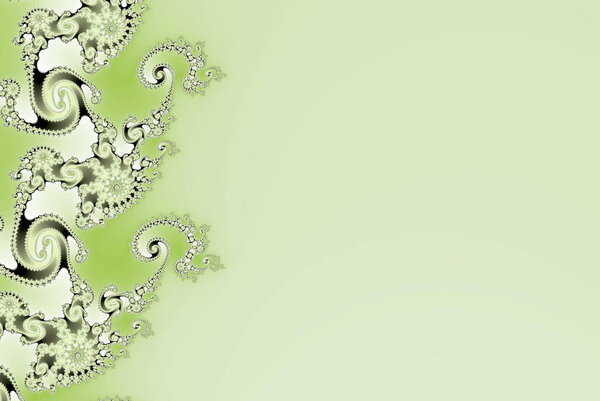 pastel green banner with floral fractal