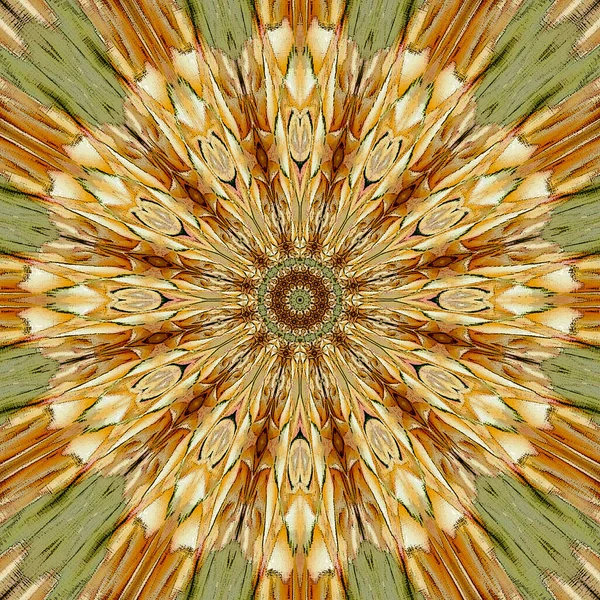 Cerchio Mandala Oro Con Fiore Arabesco Centro — Foto Stock