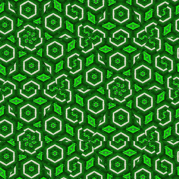 Fragmentos Mosaico Hexagonal Patrón Continuo Color Verde —  Fotos de Stock