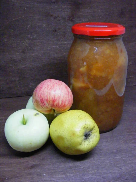 Cuisine Belarus Jam Apple — Stock Photo, Image