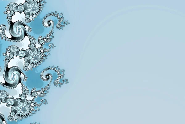 Winter Fractal Blue Card Cpace Text — Stock Photo, Image