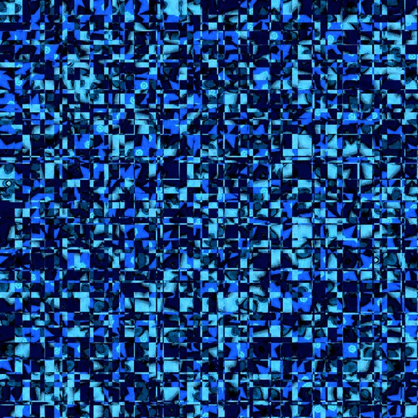 Diep Blauwe Vierkantjes Mozaïek Achtergrond — Stockfoto