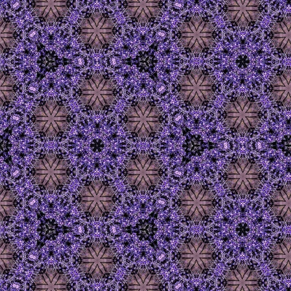 Padrão Mosaico Inverno Ornamental Violeta Azul Contínuo — Fotografia de Stock