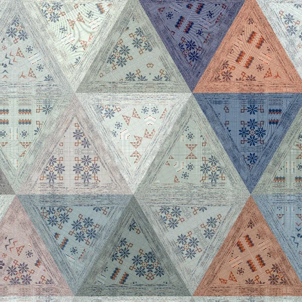 Ólomüveg Háromszög Mintát Textil Textúra — Stock Fotó