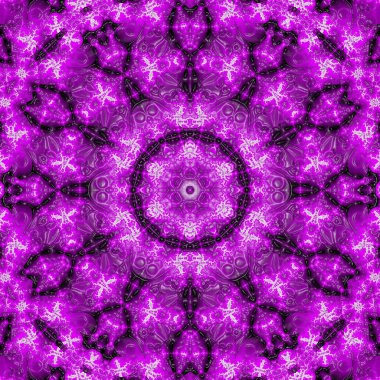 Mor ve mor çini Hint neon mandala