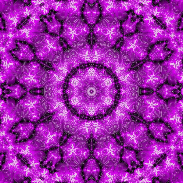 Purple Violet Tile Indian Neon Mandala — Stock Photo, Image