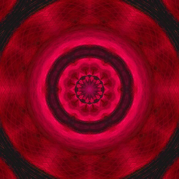 Indiase Bloem Mandala Decoratieve Kantpatroon Neon Rood Mandala — Stockfoto