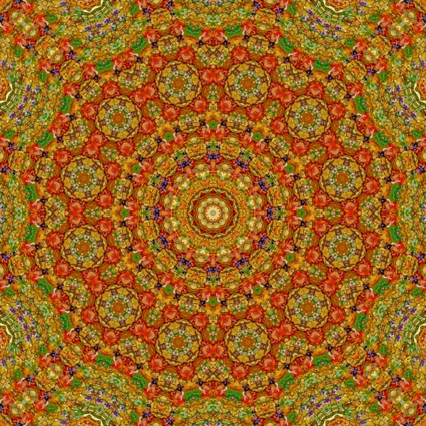Cirkel Tegel Mandala Bleke Arabesque Met Glas Rose Bloemen — Stockfoto