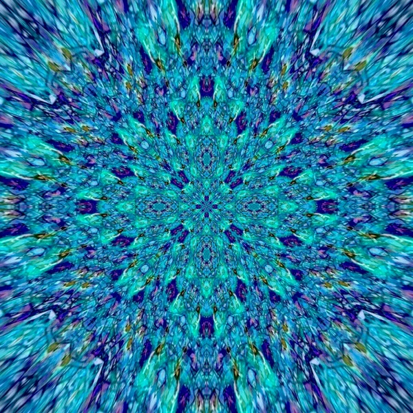 Abstracte Geometrische Achtergrond Teal Turquoise Blauwe Kleuren Etnische Boho Style — Stockfoto