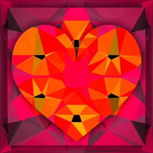 Triangles Heart Background Polygonal Technic — Stock Photo, Image