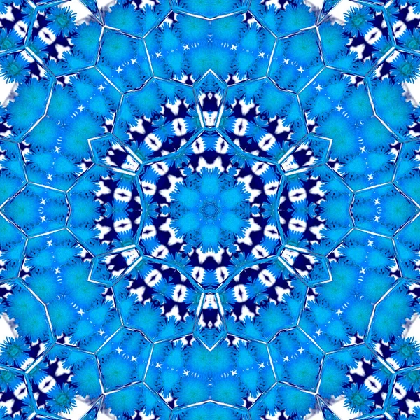 Witte Blauwe Marina Sierlijke Lacy Servet Caleidoscoop Patroon — Stockfoto