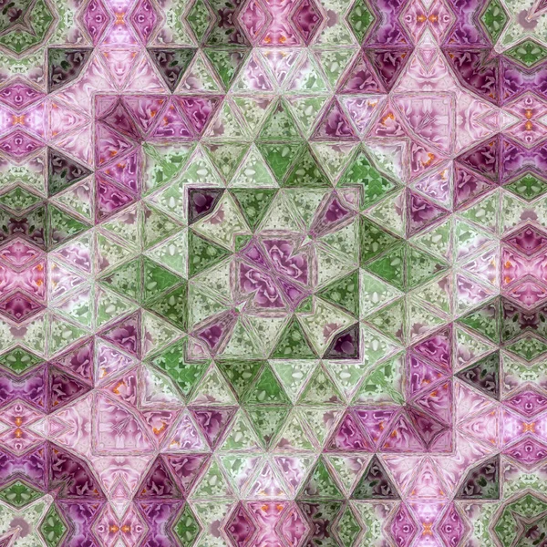 抽象的なウルトラ バイオレット三角形モザイク パターン効果パッチワーク カーペット — ストック写真