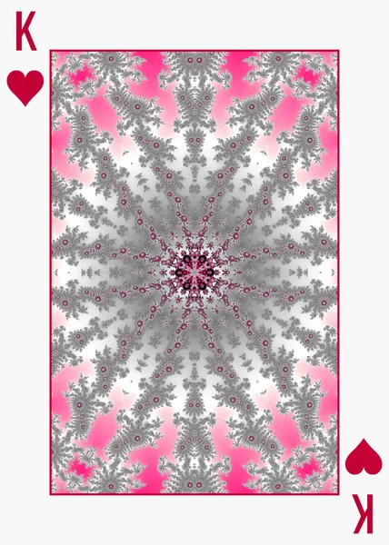 Design Posteriore Della Carta Gioco Con Caleidoscopio Colore Fucsia Bianco — Foto Stock