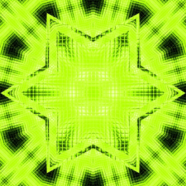 テキストの中心の星を含む超現実的な背景モザイク光の緑の星の旗デザイン — ストック写真