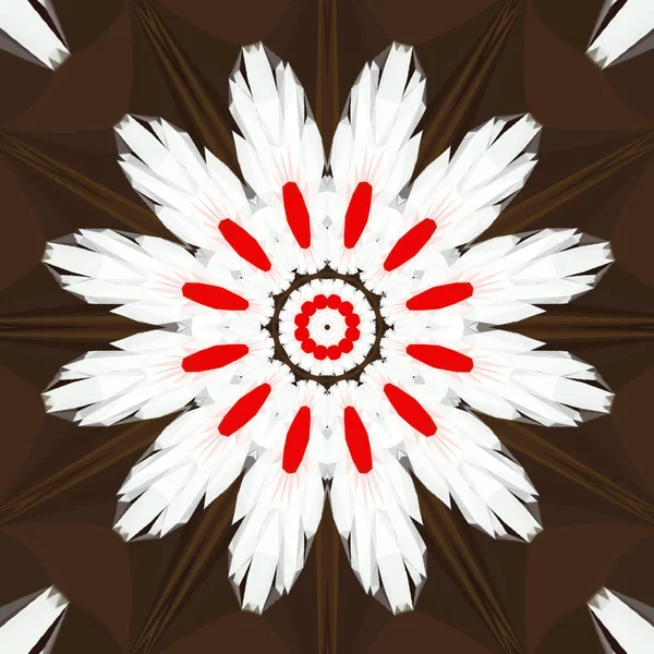Triangolo Poligono Aperto Fiore Bianco Sfondo Scuro — Foto Stock