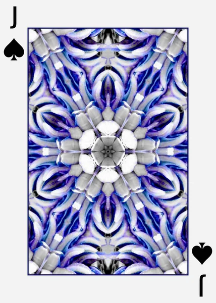 Spelkort Tillbaka Design Med Blå Kaleidoscope — Stockfoto