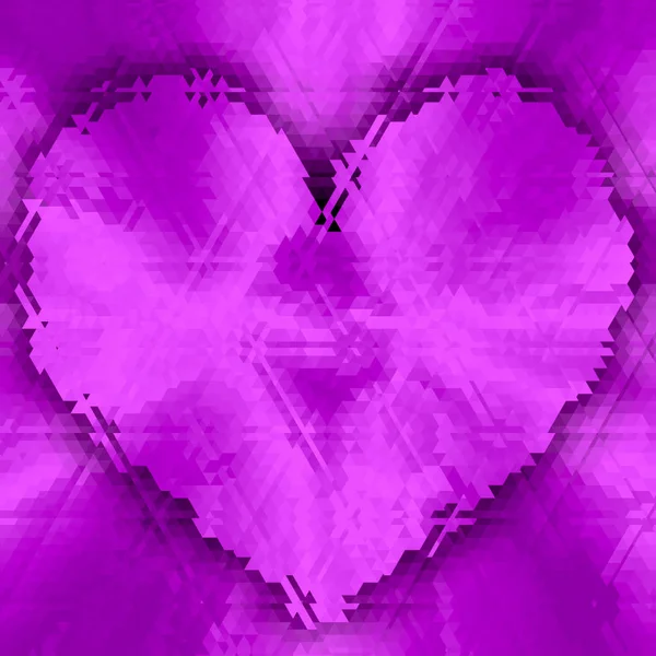 Ultra Violet Gradient Background Violet Purple Polygonal Heart Shining Effect — Stock Photo, Image