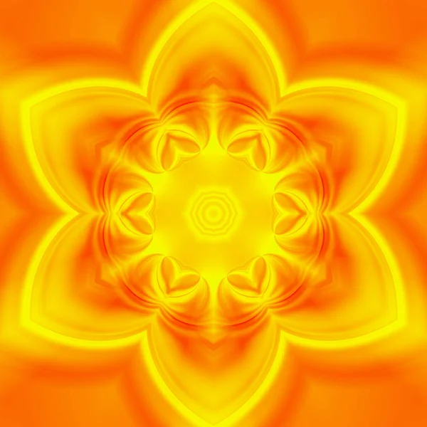 Sun Mandala Ilustração Cores Laranja — Fotografia de Stock
