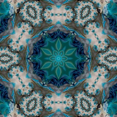 kahverengi mavi yeşil dairesel deseni