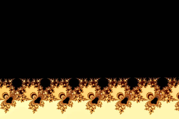 Χρυσό Και Μαύρο Fractal Μορφή Λουλουδιών Ένα Διάστημα Αντίγραφο — Φωτογραφία Αρχείου