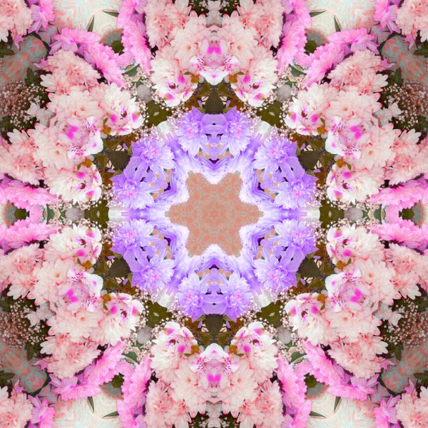 Kwiatowy Mandali Kalejdoskop Kwiatów — Zdjęcie stockowe