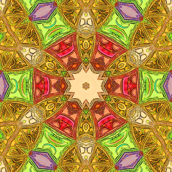 Mandala Estilo Vintage Colorido Arabesco Triangular — Foto de Stock