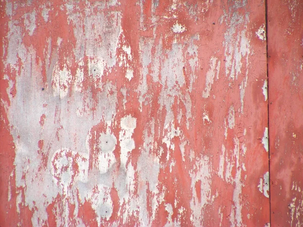 Old Rusty Metal Texture Peeling Painted Red Surface Grunge Background — Stock Photo, Image