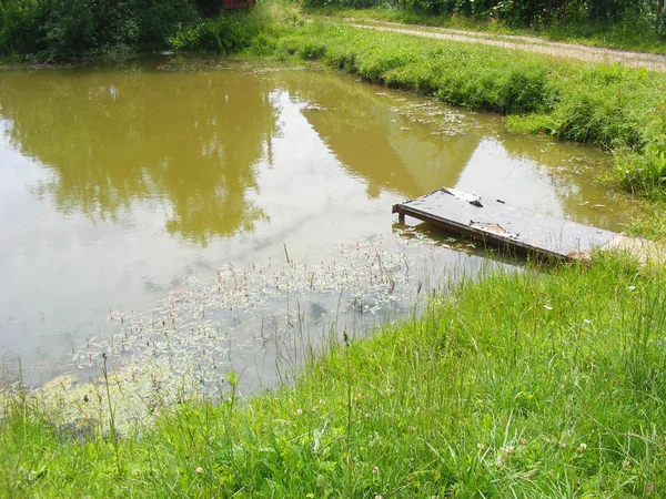 Kleines Wasserbecken Einem Dorf — Stockfoto