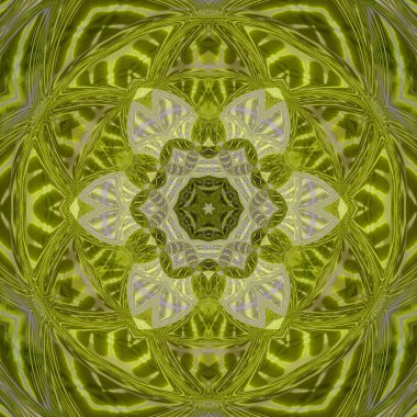 Doğa yeşil ve sarı mandala sembolü