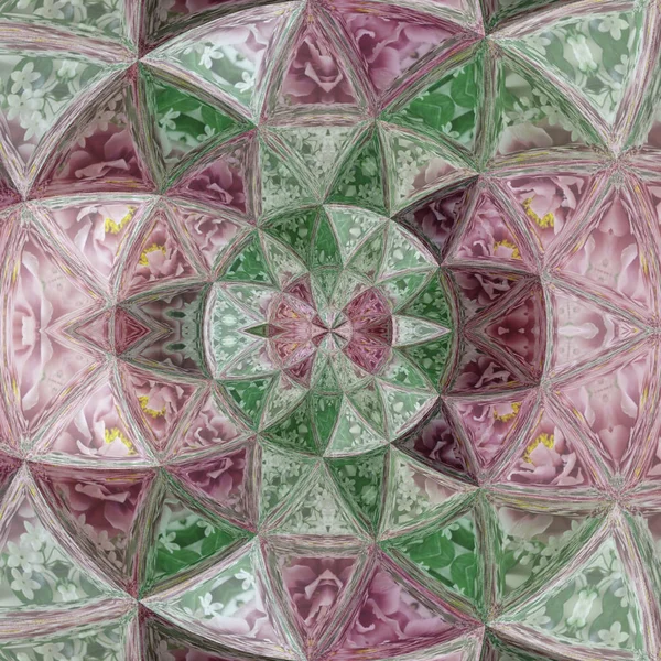 ultra violet glass  quartz effect rose of wind stained glass, colorful mosaic tile pattern in violet, green and white